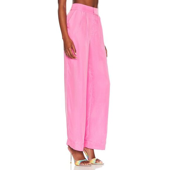 Ena Pelly Lillian Cupro Pleated Wide Leg Trousers - Picture 3 of 14